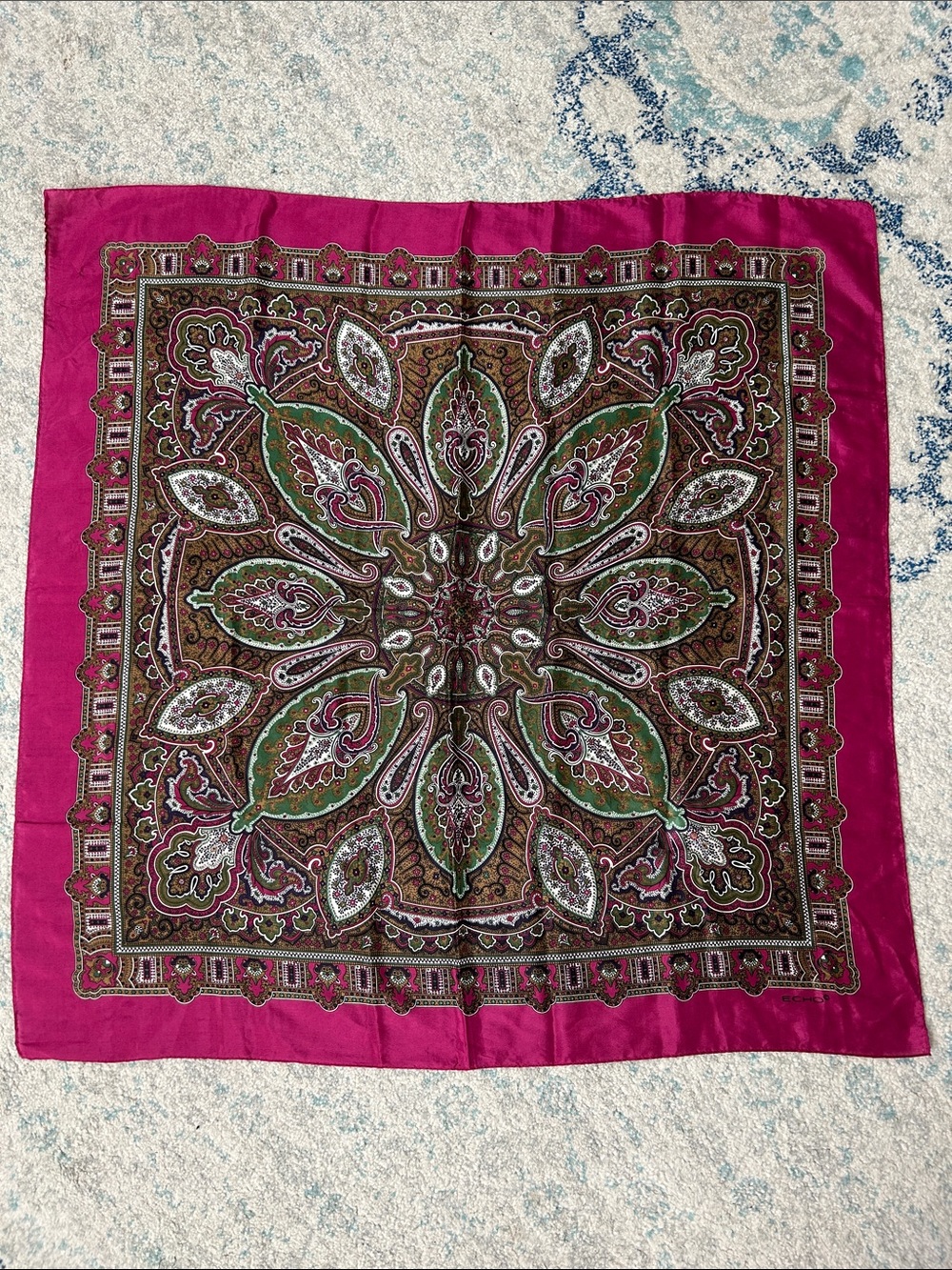 Echo Paisley 31” Square Silk Scarf